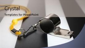  Presentation with whistle - Colorful theme enhanced with police sounds - sport metal whistle on color backdrop and a light gray colored foreground