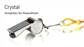 Presentation with whistle - Presentation theme consisting of police sounds - sport metal whistle on gray background and a  colored foreground