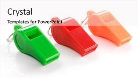  Presentation with whistle - Amazing PPT theme having police sounds - whistle on white background backdrop and a  colored foreground