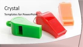  Presentation with whistle - Amazing PPT theme having police sounds - whistle on white background backdrop and a  colored foreground