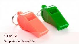  Presentation with whistle - Presentation design consisting of police sounds - whistle on white background background and a  colored foreground
