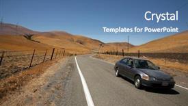  Presentation with car - Beautiful slide deck featuring police state - car drives past backdrop and a teal colored foreground