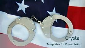  Presentation with pakistan and usa flag togetter - Audience pleasing slides consisting of police state - handcuffs and usa flag backdrop and a sky blue colored foreground