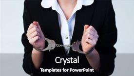  Presentation with woman business - Theme consisting of police stress - business woman tied up background and a black colored foreground