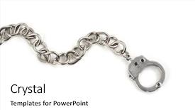  Presentation with chain - PPT theme consisting of police stress - chain and handcuffs isolated background and a white colored foreground