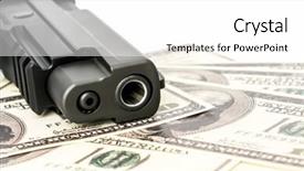  Presentation with dollar - Cool new slide deck with police stress - close up image of pistol backdrop and a white colored foreground