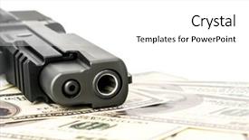  Presentation with pistol targets - Slide set enhanced with police stress - close up image of pistol background and a white colored foreground