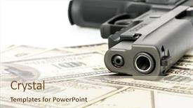  Presentation with stress - Beautiful presentation featuring police stress - close up image of pistol backdrop and a lemonade colored foreground