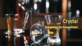  Presentation with glassware - Slides with police stress - composition of glassware with handcuffs background and a tawny brown colored foreground