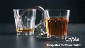  Presentation with alcohol - Audience pleasing presentation theme consisting of police stress - glasses with handcuffs on dark backdrop and a  colored foreground