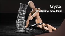  Presentation with doll - Slide deck with police stress - wooden doll with glasses background and a dark gray colored foreground