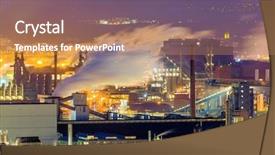  Presentation with industrial textile industry yarn spools - PPT theme having police team - austria linz industrial area background and a coral colored foreground