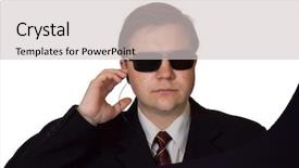  Presentation with octopus on isolated white - Slides featuring police team - bodyguard in sunglasses isolated background and a light gray colored foreground