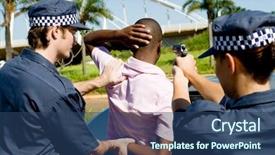  Presentation with gun - Cool new presentation with police stop search - dangerous criminal under arrest backdrop and a ocean colored foreground