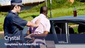  Presentation with driver - Colorful PPT theme enhanced with traffic stop - dangerous drunk driver been arrested backdrop and a ocean colored foreground