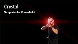  Presentation with laser - Presentation design having police training - man aiming assault rifle laser background and a black colored foreground