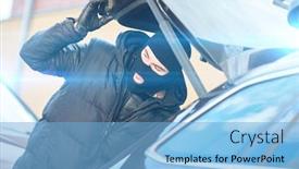  Presentation with vehicle - Slide set consisting of policeman-of-a-sek-special background and a light blue colored foreground