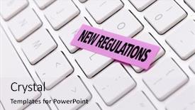  Presentation with regulations - Audience pleasing slides consisting of policy change - new regulations backdrop and a light gray colored foreground