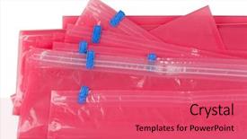  Presentation with plastic bag - Slide deck enhanced with poliethylene - closeup pink plastic zip lock background and a coral colored foreground