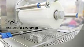  Presentation with food industry - Cool new slides with poliethylene - image of a food packing backdrop and a light gray colored foreground