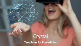  Presentation with augmented reality - Presentation theme enhanced with polis - technology augmented reality entertainment background and a coral colored foreground