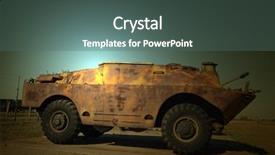  Presentation with base - Beautiful presentation featuring polish army - abandoned military base near kiev backdrop and a ocean colored foreground