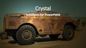  Presentation with base - Presentation theme with polish army - abandoned military base near kiev background and a  colored foreground