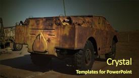  Presentation with base - Presentation having polish army - abandoned military base near kiev background and a  colored foreground