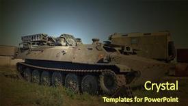  Presentation with base - PPT theme featuring polish army - abandoned military base near kiev background and a  colored foreground