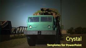  Presentation with base - Presentation design having polish army - abandoned military base near kiev background and a wine colored foreground