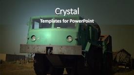  Presentation with base - Presentation featuring polish army - abandoned military base near kiev background and a dark gray colored foreground