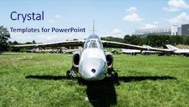  Presentation with polish army - Amazing slides having polish army - jet model in aviation museum backdrop and a sky blue colored foreground