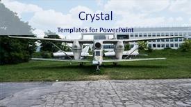  Presentation with museum exhibition - Presentation theme having polish army - plane in aviation museum exhibition background and a  colored foreground