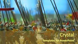  Presentation with soldiers - Presentation design consisting of polish army - rows of soldiers background and a tawny brown colored foreground