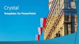  Presentation with poland - Audience pleasing presentation consisting of polish-flag-in-old-town backdrop and a teal colored foreground