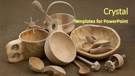  Presentation with wood craft - Colorful slide set enhanced with polish-folk-wood-craft-cups backdrop and a tawny brown colored foreground