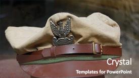  Presentation with polish army - PPT theme with polish military cap of ww2 background and a  colored foreground