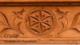  Presentation with wood panel - Colorful PPT theme enhanced with polish mountain area folk art backdrop and a red colored foreground