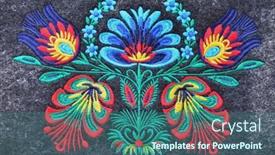  Presentation with national - Slide set consisting of polish-national-folk-hand-made background and a ocean colored foreground