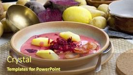  Presentation with soup - Slide deck consisting of polish-red-beet-soup background and a  colored foreground