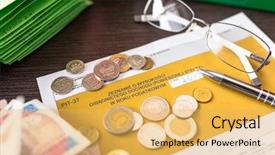  Presentation with income tax - PPT theme enhanced with polish tax form pit-37 background and a yellow colored foreground