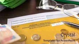  Presentation with income tax - Beautiful PPT theme featuring polish tax form pit-37 backdrop and a yellow colored foreground