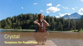  Presentation with lake dock - PPT theme having polish-woman-and-musician-plays background and a coral colored foreground