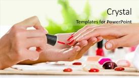  Presentation with beauty salon - Amazing presentation theme having picturesque view old town of oia or ia on the island santorini white houses windmills and church with blue domes at sunset greece backdrop and a  colored foreground.