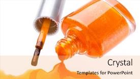  Presentation with orange spilled paint - Beautiful PPT layouts featuring polished - orange nail polish spilled backdrop and a yellow colored foreground