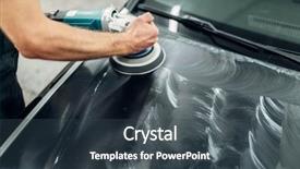  Presentation with ship machine parts - Presentation enhanced with polishing machine cleans car background and a  colored foreground