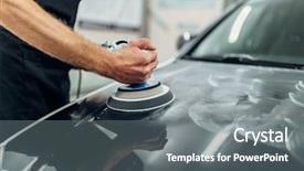  Presentation with machine - Audience pleasing PPT layouts consisting of polishing machine cleans car backdrop and a  colored foreground