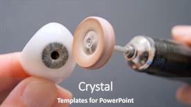  Presentation with eye glass - Cool new presentation design with polishing of an artificial glass backdrop and a gray colored foreground