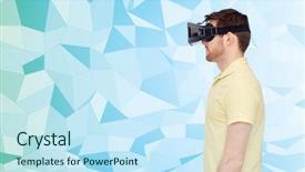  Presentation with virtual reality rehab - Colorful slides enhanced with polisi - 3d technology virtual reality entertainment backdrop and a cool aqua colored foreground