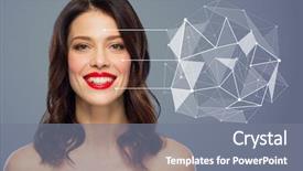  Presentation with hologram - PPT layouts enhanced with polisi - beauty skin care and technology background and a gray colored foreground